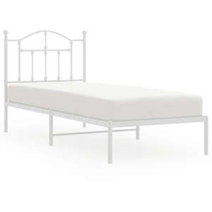 vidaXL Cadre de lit métal avec tête de lit blanc 90x190 cm pas cher