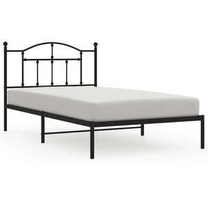 vidaXL Cadre de lit métal avec tête de lit noir 107x203 cm pas cher