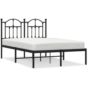 vidaXL Cadre de lit métal avec tête de lit noir 120x190 cm pas cher