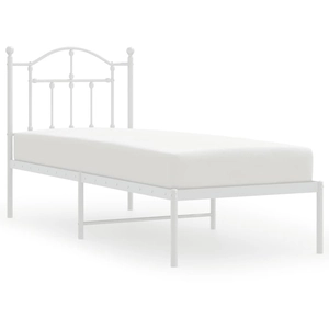 vidaXL Cadre de lit métal sans matelas avec tête de lit blanc 75x190cm pas cher