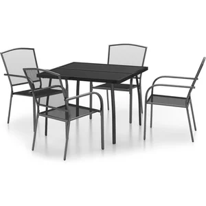 vidaXL Ensemble à manger de jardin 5 pcs anthracite acier pas cher