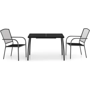 vidaXL Ensemble à manger de jardin 3 pcs anthracite acier pas cher