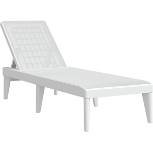 vidaXL Chaise longue blanc 186x60x29 cm PP pas cher