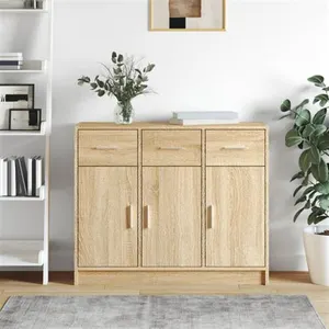 vidaXL Buffet chêne sonoma 91x28x75 cm bois d'ingénierie