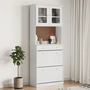 Comparateur de prix : Non communiqué vidaXL Buffet ALTA blanc 77x35x188 cm bois massif de pin