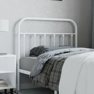 vidaXL Tête de lit métal blanc 100 cm pas cher