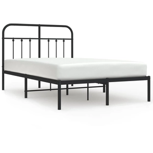 vidaXL Cadre de lit métal avec tête de lit noir 120x200 cm pas cher