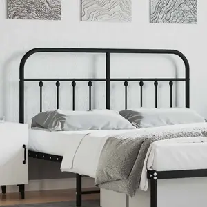 vidaXL Tête de lit métal noir 150 cm pas cher