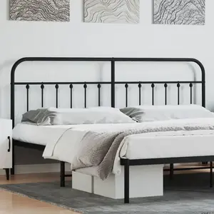 vidaXL Tête de lit métal noir 200 cm pas cher