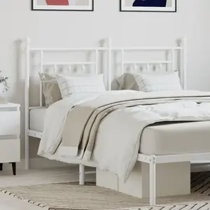 vidaXL Tête de lit métal blanc 140 cm pas cher