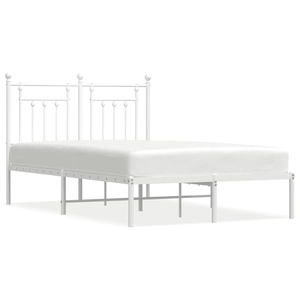 vidaXL Cadre de lit métal avec tête de lit blanc 120x190 cm pas cher