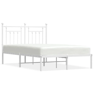 vidaXL Cadre de lit métal avec tête de lit blanc 120x200 cm pas cher