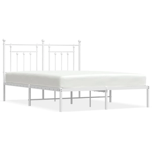 vidaXL Cadre de lit métal avec tête de lit blanc 140x200 cm pas cher
