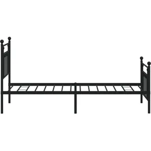vidaXL Cadre de lit métal avec tête de lit/pied de lit noir 80x200 cm pas cher