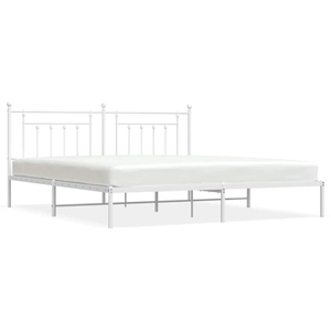 vidaXL Cadre de lit métal avec tête de lit blanc 193x203 cm pas cher