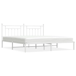 vidaXL Cadre de lit métal avec tête de lit blanc 200x200 cm pas cher