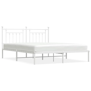 vidaXL Cadre de lit métal avec tête de lit blanc 180x200 cm pas cher