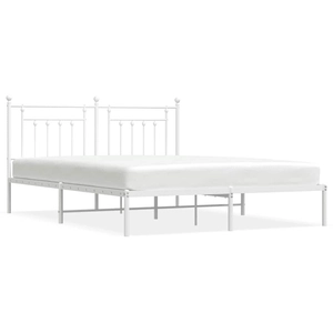 vidaXL Cadre de lit métal avec tête de lit blanc 183x213 cm pas cher