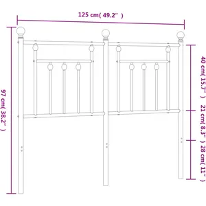 vidaXL Tête de lit métal noir 120 cm pas cher