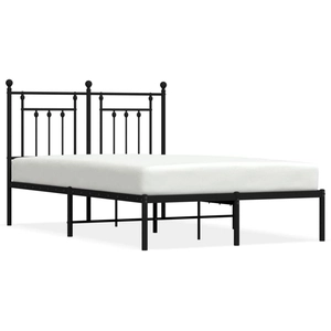 vidaXL Cadre de lit métal avec tête de lit noir 120x190 cm pas cher