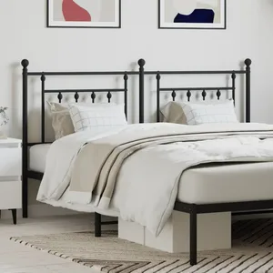 vidaXL Tête de lit métal noir 180 cm pas cher