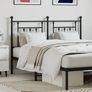 vidaXL Tête de lit métal noir 140 cm pas cher