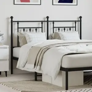 vidaXL Tête de lit métal noir 150 cm pas cher