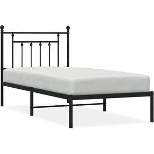 vidaXL Cadre de lit métal avec tête de lit noir 80x200 cm pas cher