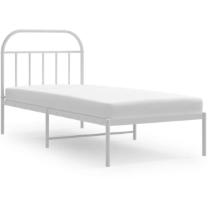 vidaXL Cadre de lit métal avec tête de lit blanc 107x203 cm pas cher