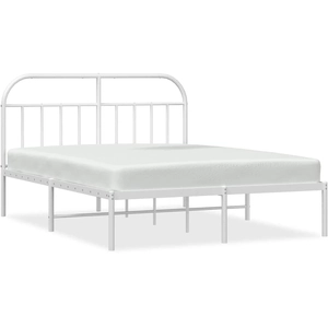 vidaXL Cadre de lit métal avec tête de lit blanc 180x200 cm