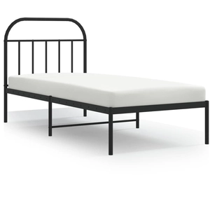 vidaXL Cadre de lit métal avec tête de lit noir 200x200 cm pas cher