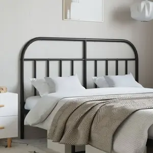vidaXL Tête de lit métal noir 140 cm pas cher