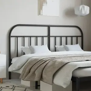 vidaXL Tête de lit métal noir 160 cm pas cher