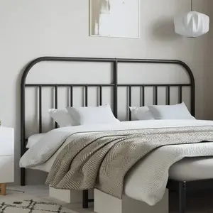 vidaXL Tête de lit métal noir 180 cm pas cher