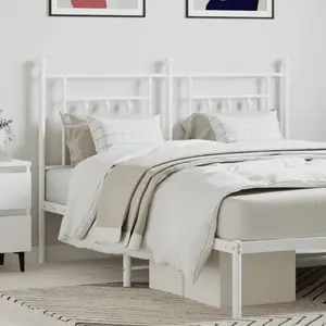 vidaXL Tête de lit métal blanc 150 cm pas cher