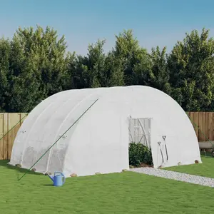 Comparateur de prix : vidaXL Serre avec cadre en acier blanc 24 m² 6x4x2,85 m
