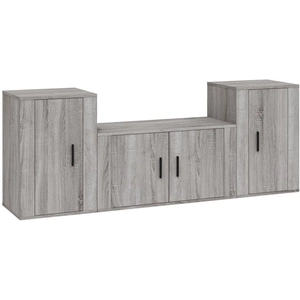 vidaXL Ensemble de meubles TV 3 pcs Sonoma gris Bois d'ingénierie pas cher