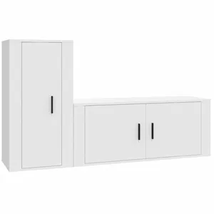 Comparateur de prix : vidaXL Ensemble de meubles TV 2 pcs Blanc Bois d'ingénierie