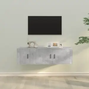 vidaXL Ensemble de meubles TV 2 pcs gris béton bois d'ingénierie pas cher