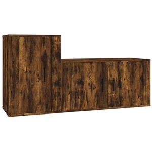vidaXL Ensemble de meubles TV 2 pcs Chêne fumé Bois d'ingénierie pas cher