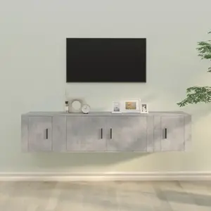 vidaXL Ensemble de meubles TV 3 pcs Gris béton Bois d'ingénierie pas cher