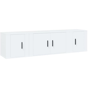 vidaXL Ensemble de meubles TV 3 pcs Blanc Bois d'ingénierie pas cher