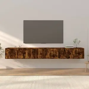 vidaXL Meubles TV muraux 3 pcs chêne fumé 100x34,5x40 cm pas cher