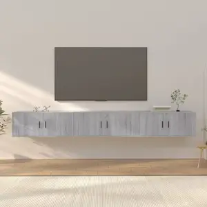 vidaXL Meubles TV muraux 3 pcs sonoma gris 100x34,5x40 cm pas cher