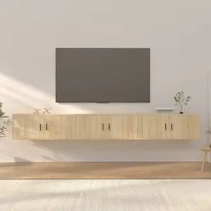 vidaXL Meubles TV muraux 3 pcs chêne sonoma 100x34,5x40 cm pas cher