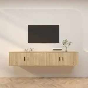 vidaXL Meubles TV muraux 2 pcs chêne sonoma 100x34,5x40 cm pas cher