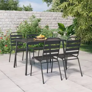 vidaXL Ensemble à manger de jardin 5 pcs anthracite acier pas cher
