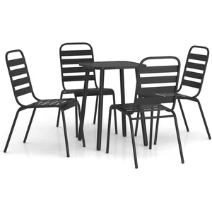 vidaXL Ensemble à manger de jardin 5 pcs anthracite acier pas cher