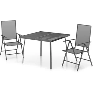 vidaXL Ensemble à manger de jardin 3 pcs anthracite acier pas cher