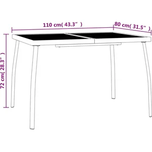 vidaXL Ensemble à manger de jardin 3 pcs anthracite acier pas cher